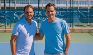 Federer thăm học viện quần vợt Nadal Federer thăm học viện quần vợt Nadal